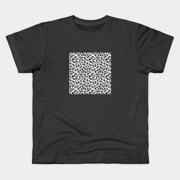 The Bamboo Forest- black on white Kids T-Shirt by NickiPostsStuff